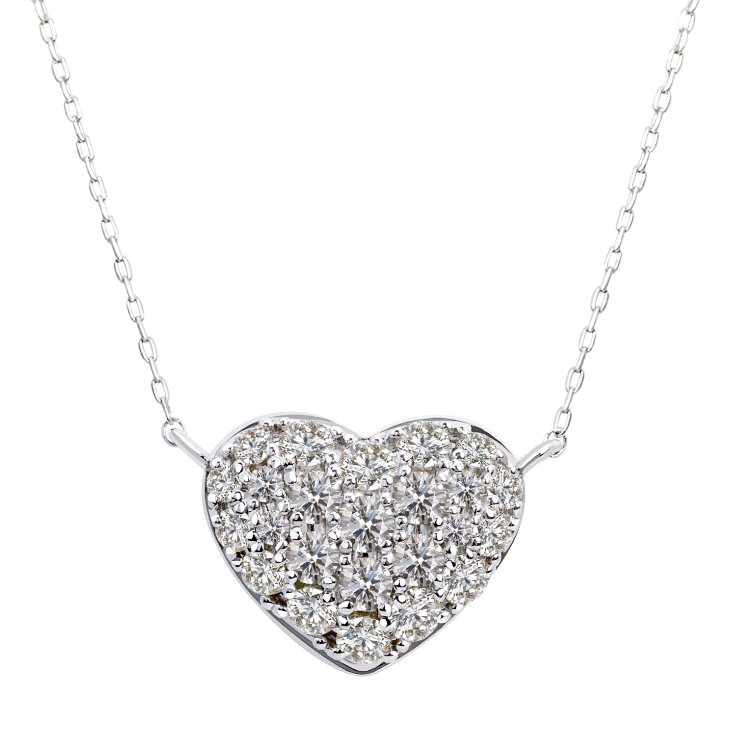 [ララクリスティー] ハート パヴェ ダイヤモンド ネックレス 1.0ct  選べる PT900 プラチナ or K18 18金 ゴールド lp37-0015
