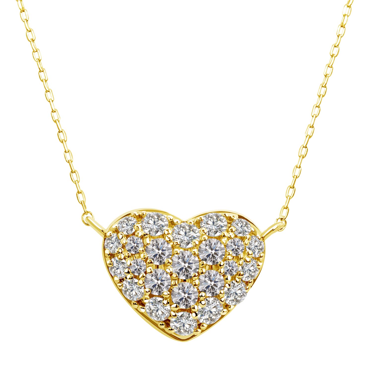 [ララクリスティー] ハート パヴェ ダイヤモンド ネックレス 1.0ct  選べる PT900 プラチナ or K18 18金 ゴールド lp37-0015