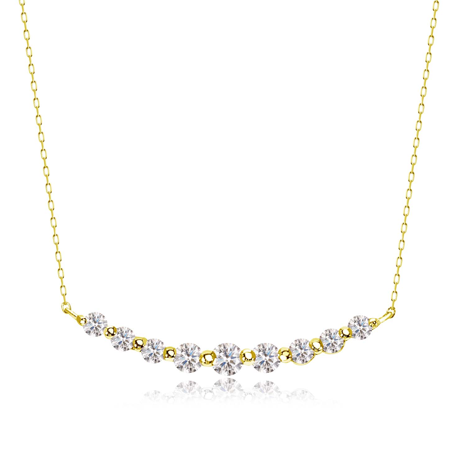 ネックレス レディース ダイヤモンド 0.3ct スマイルライン