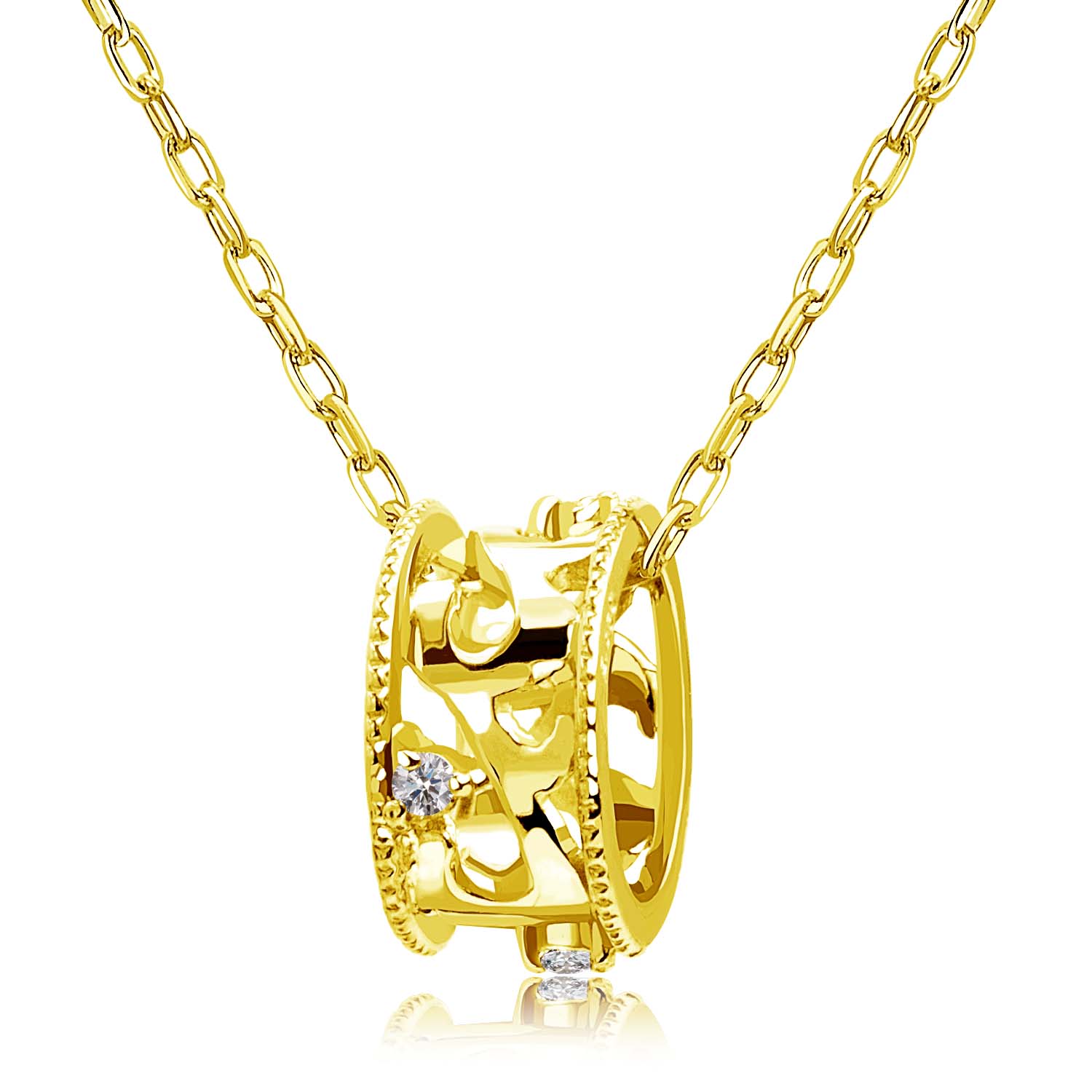 ネックレス ダイヤモンド 0.02ct アラベスクリング