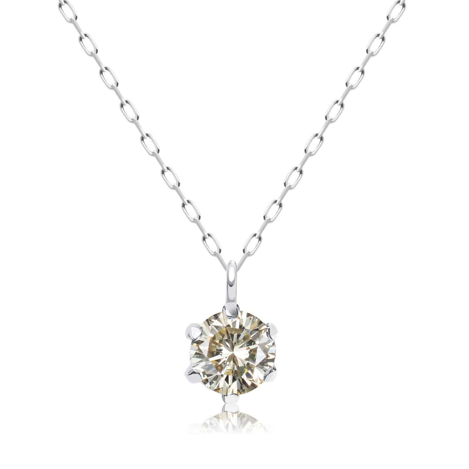 ネックレス レディース  ダイヤモンド シャンパンカラー 0.3ct 6本爪 pt900 プラチナ lp56-0015-pt
