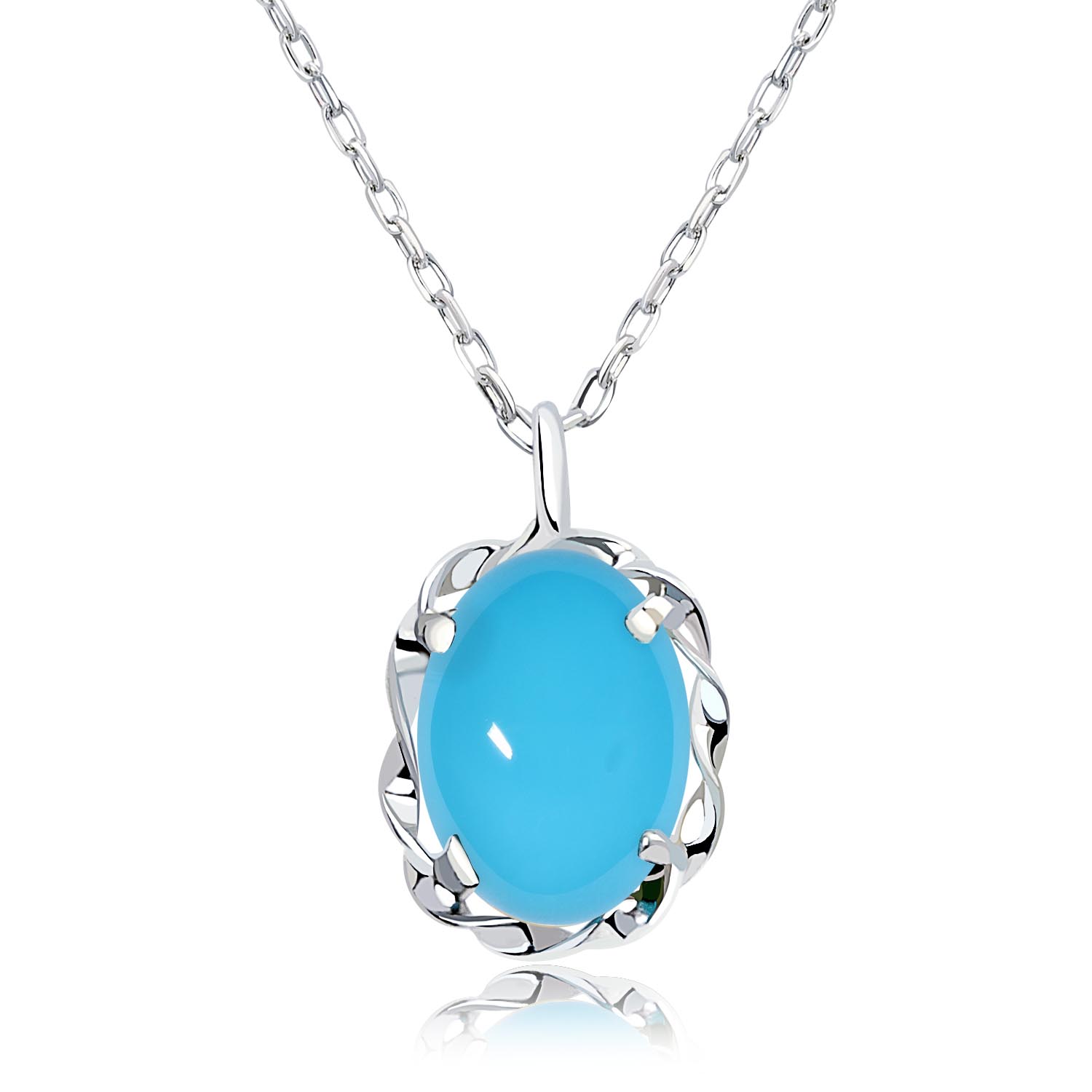 ネックレス レディース ターコイズ(トルコ石) 0.35ct PT900 K18 ゴールド lp56-0022