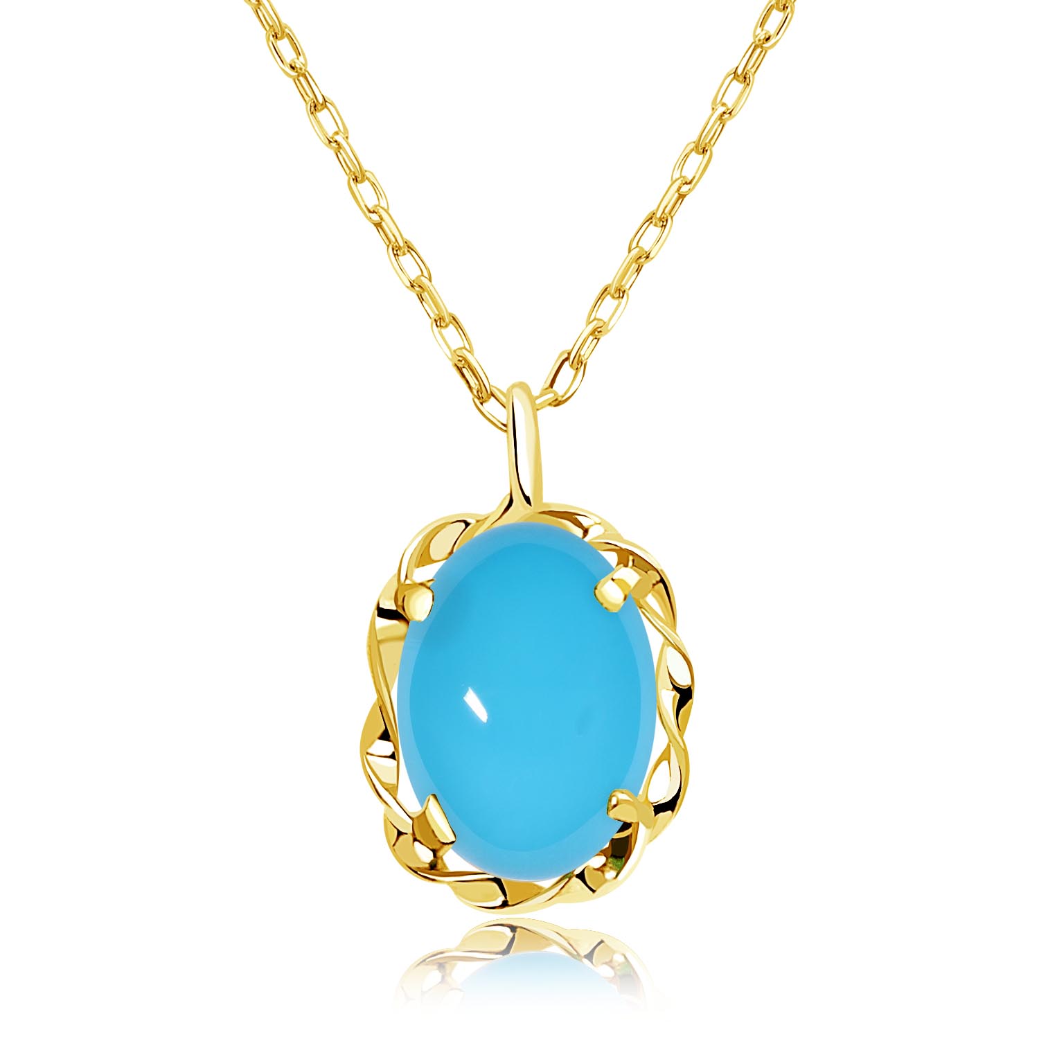 ネックレス レディース ターコイズ(トルコ石) 0.35ct PT900 K18 ゴールド lp56-0022