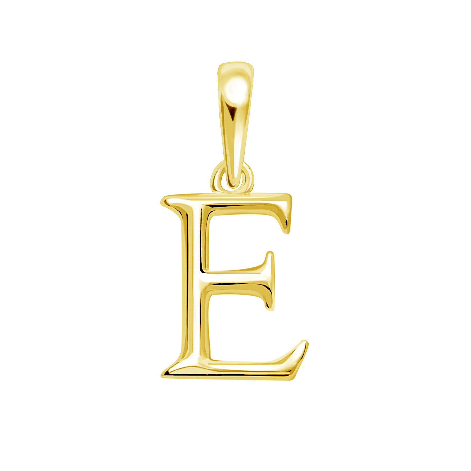 ペンダントトップ 英字 イニシャル レディース メンズ K18 18金 イエローゴールド ネックレス E