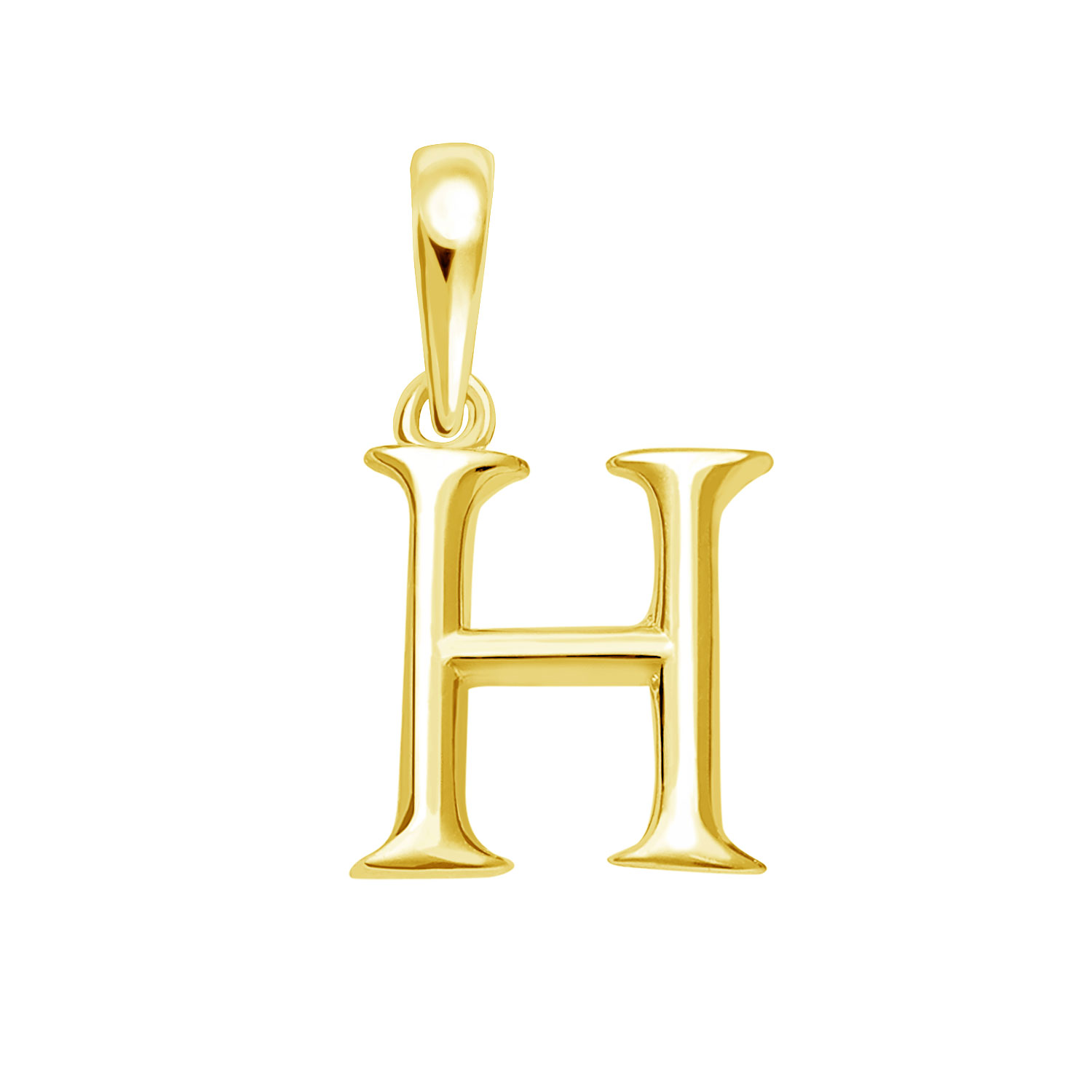 ペンダントトップ 英字 イニシャル レディース メンズ K18 18金 イエローゴールド ネックレス H