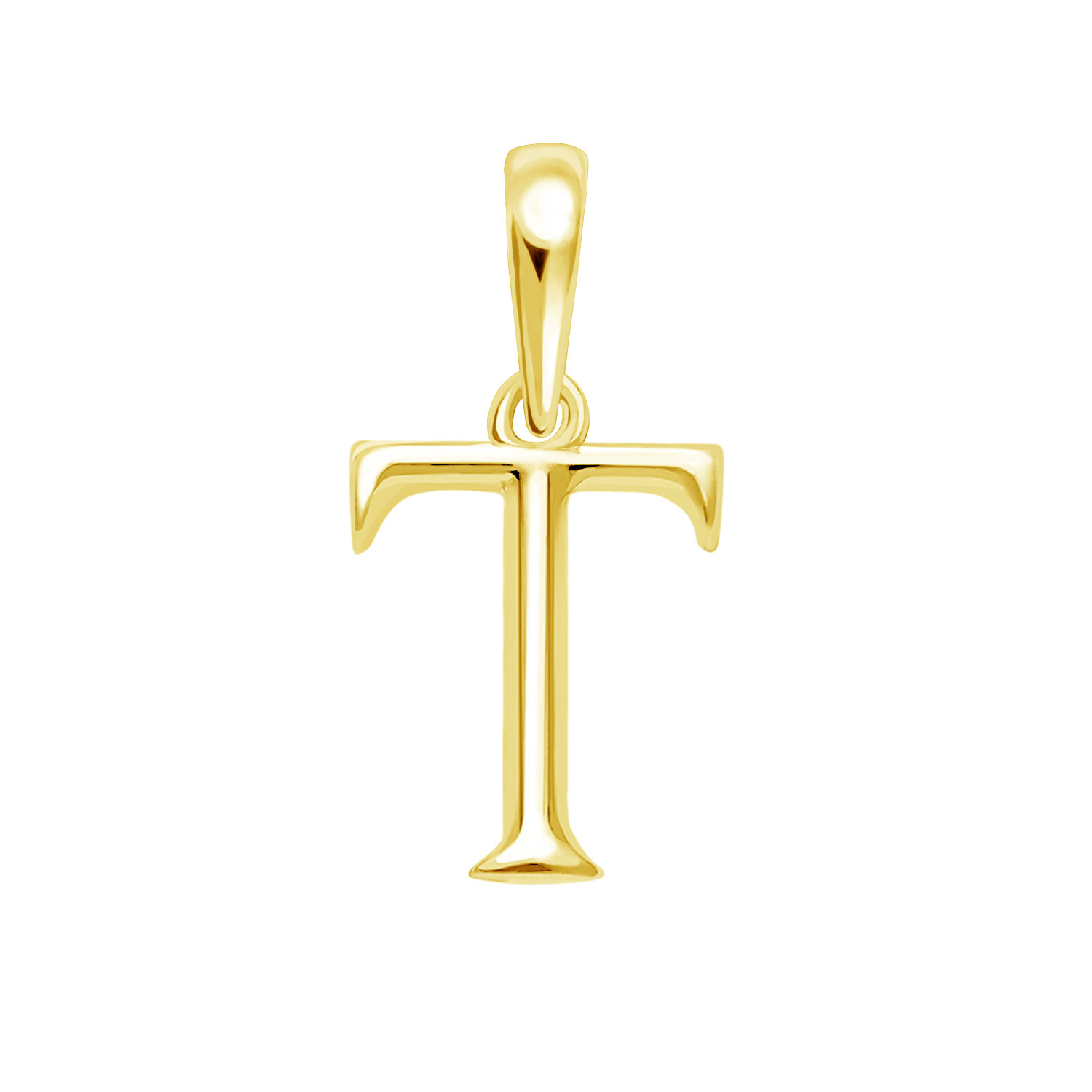 ペンダントトップ 英字 イニシャル レディース メンズ K18 18金 イエローゴールド ネックレス T