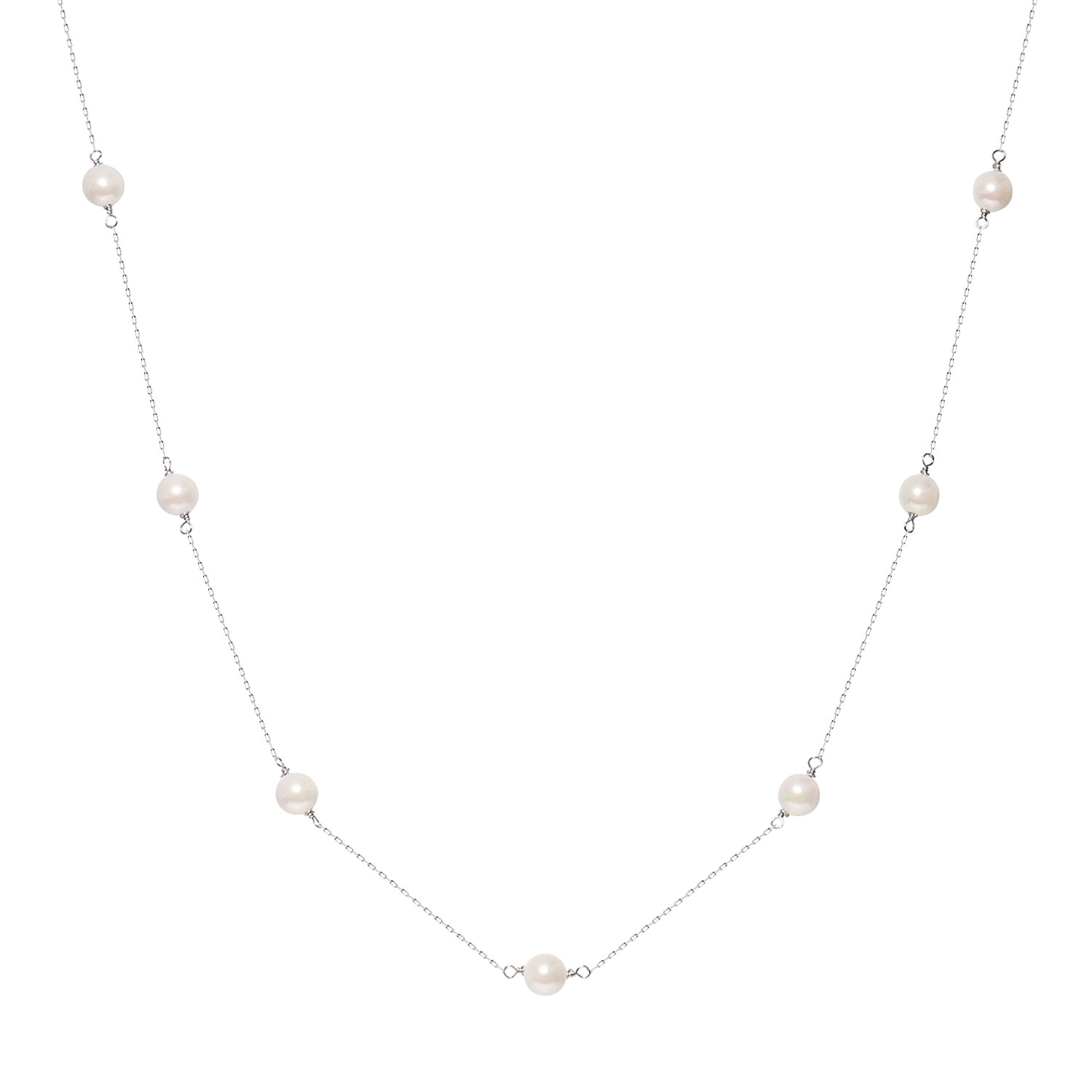 ネックレス レディース あこや真珠 パール 5.0～6.0mm PT900 プラチナ ステーションネックレス