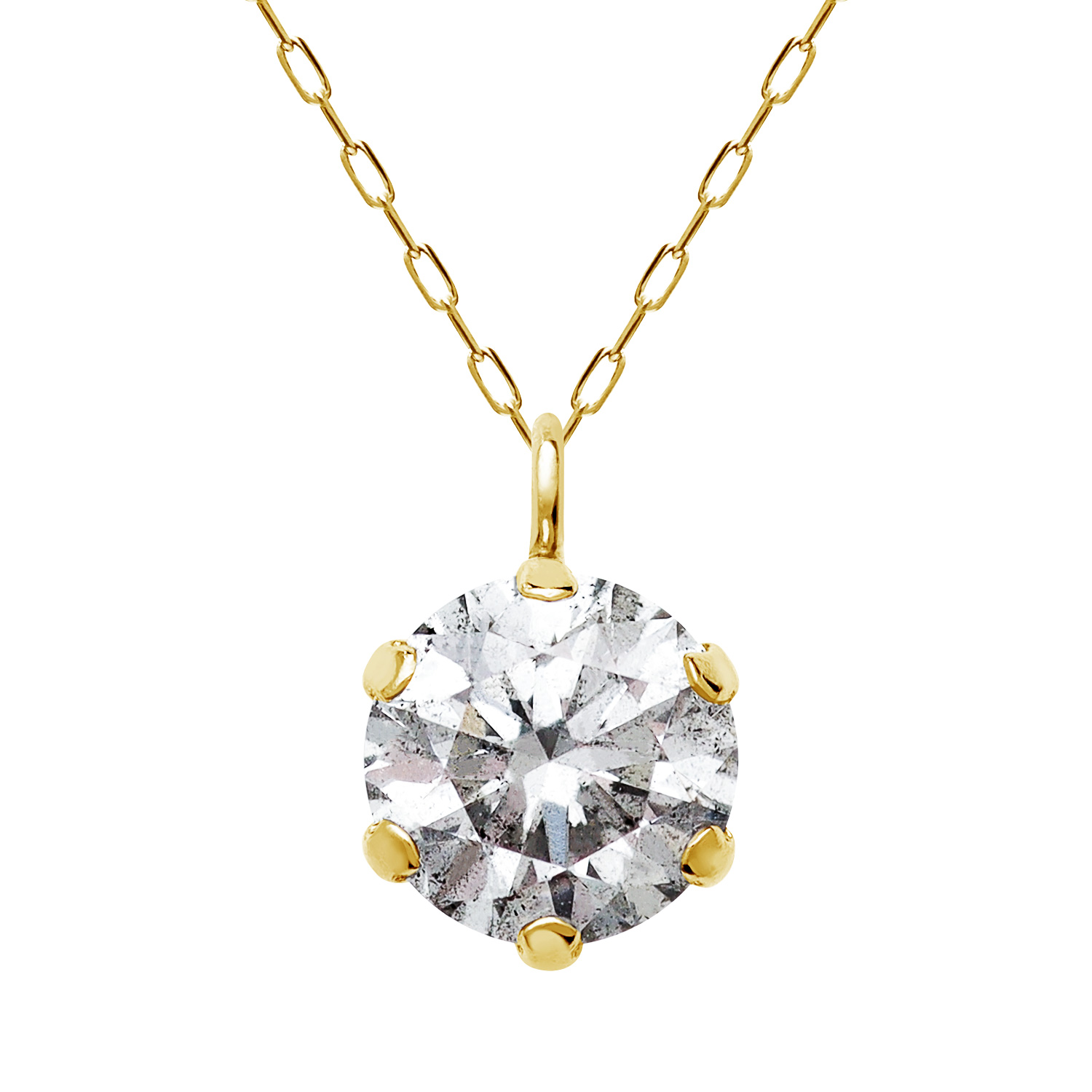 ネックレス ソリティアダイヤモンド  0.5ct 1粒 K18 ゴールド 18金 lp56-0052-yg
