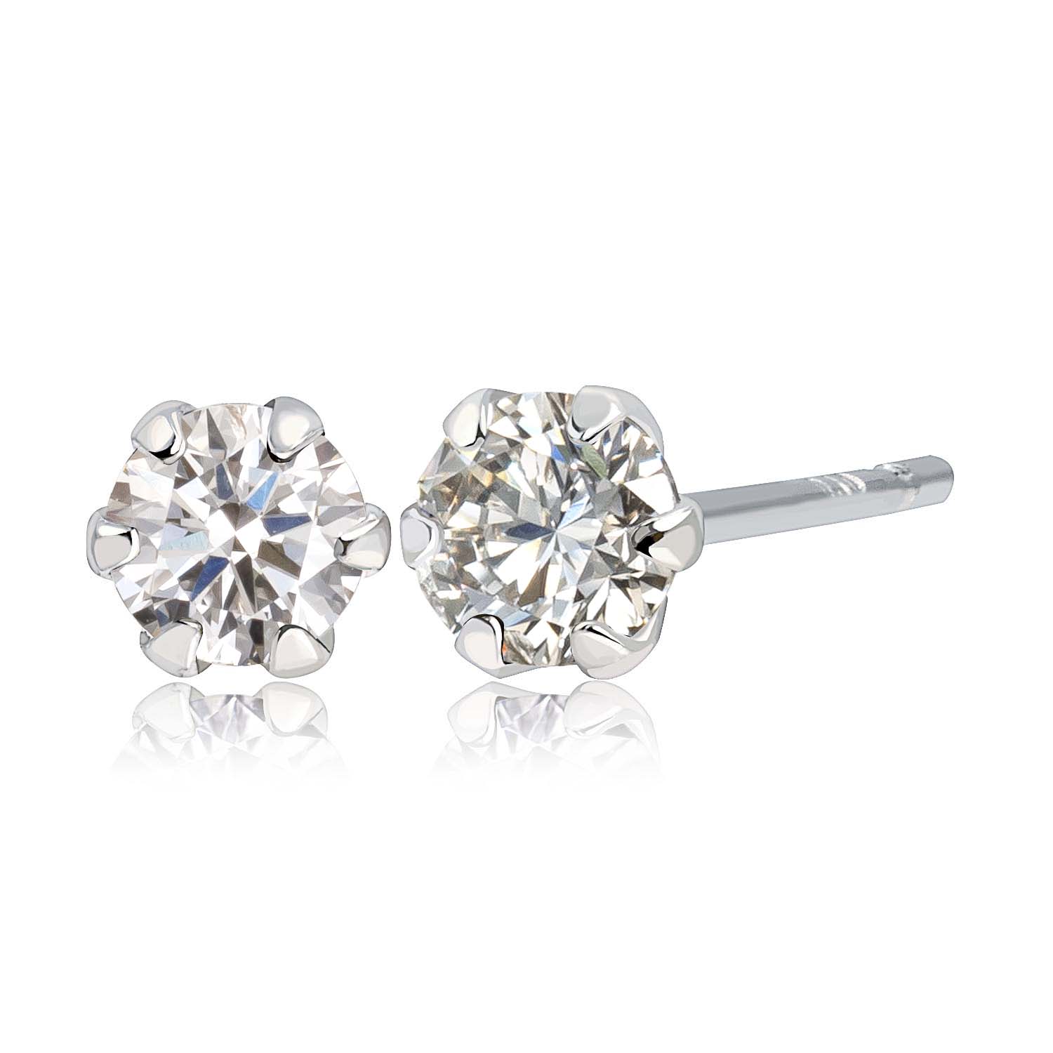ピアス 両耳 計 0.1ct ダイヤモンド 1粒 スタッドピアス pt900  
