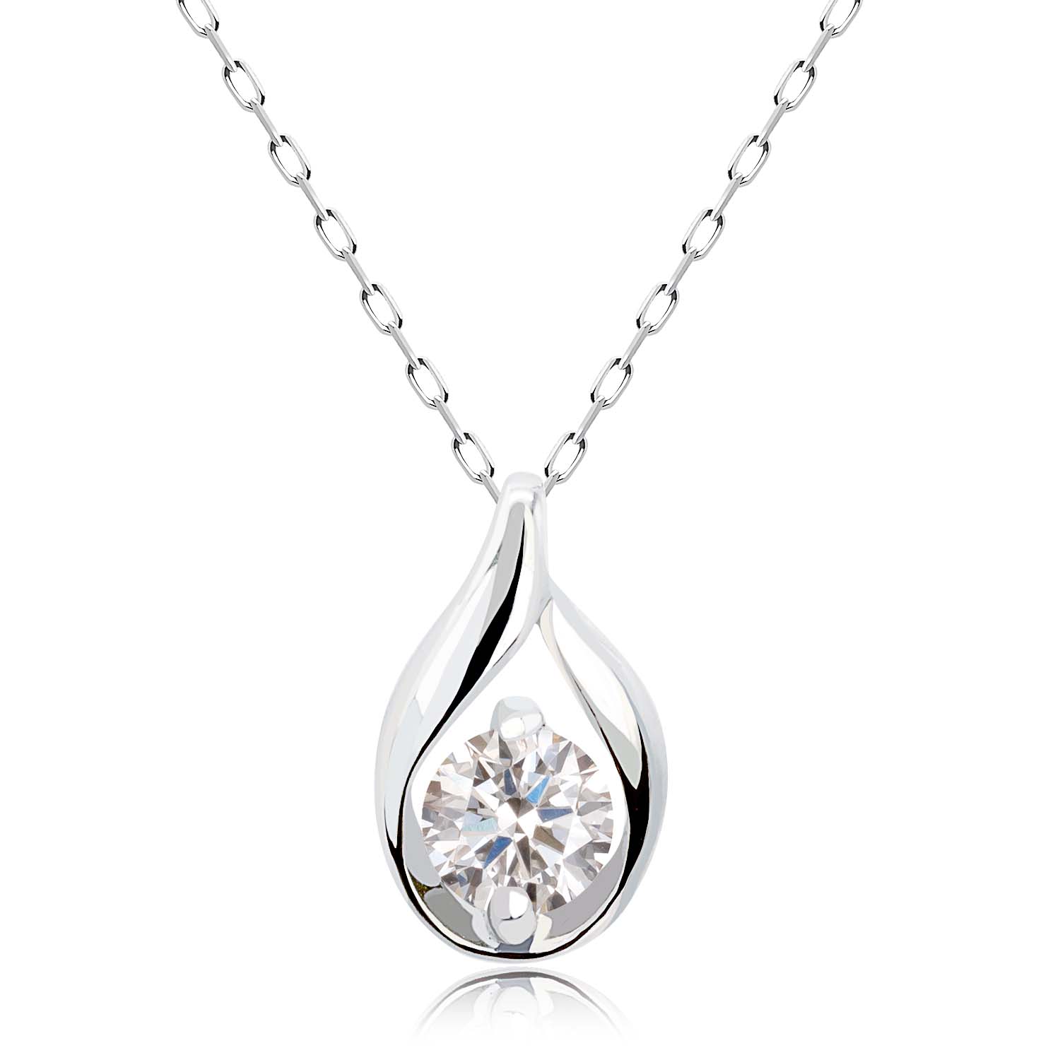 ダイヤモンド 0.1ct デザイン1粒 ネックレス