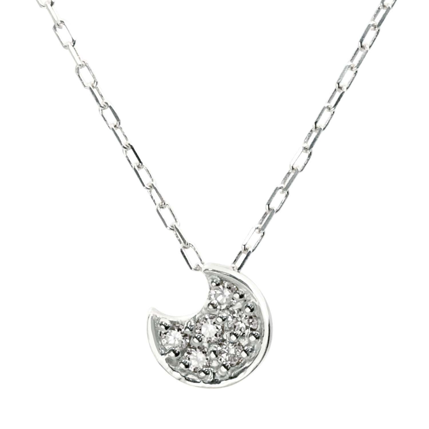ダイヤモンド ムーン ネックレス 0.06ct PT900 プラチナ