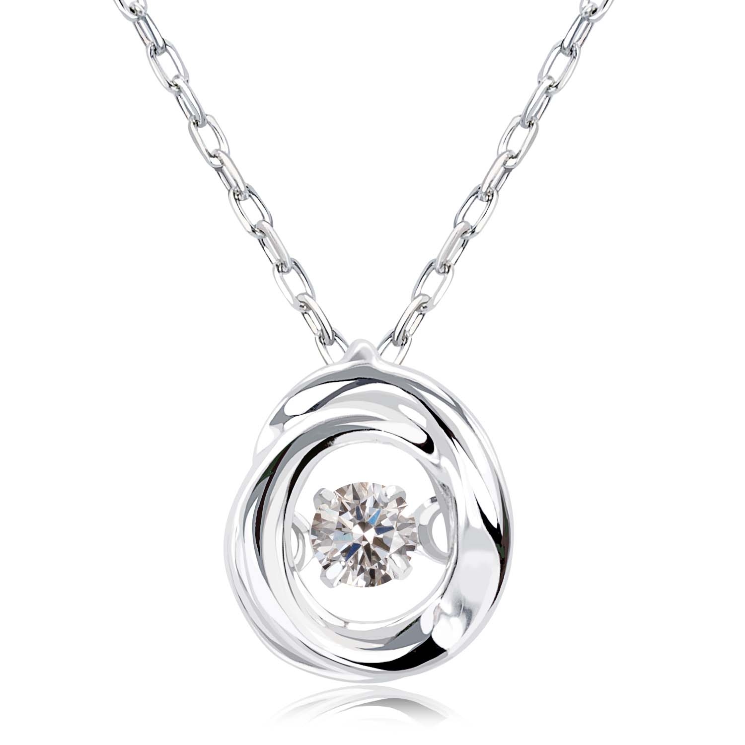 ネックレス ダイヤモンド 0.03ct ダンシング サークル pt900 プラチナ lpi51-0002-pt