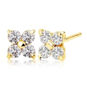 フラワー ダイヤモンド 4石 計0.3ct k18