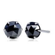 ピアス 両耳 ブラックダイヤモンド 計 0.5ct ローズカット 6本爪 スタッドピアス pt900 プラチナ le56-0016-pt