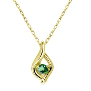 ネックレス レディース エメラルド 雫 ドロップ 0.2ct PT900 K18 18金 ゴールド lp102-0003