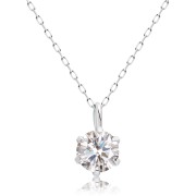 ネックレス H&C ダイヤモンド 6本爪ネックレス 0.1ct pt900 プラチナ lp37-0005-pt
