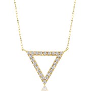 トライアングル ダイヤモンド ネックレス 0.3ct ゴールド 18金 K18