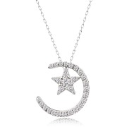 ムーン ダイヤモンド ネックレス 0.25ct プラチナ PT900 