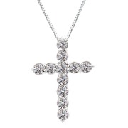 ララクリスティー クロス ダイヤモンド ネックレス 1.0ct  プラチナ PT900 K18 18金 lp37-0012