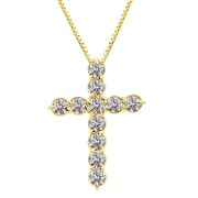 ララクリスティー クロス ダイヤモンド ネックレス 1.0ct  プラチナ PT900 K18 18金 lp37-0012