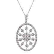 ララクリスティー オーバル デザイン ダイヤモンド ネックレス 1.0ct  SIクラス相当 プラチナ PT900 K18 18金 lp37-0014