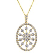 ララクリスティー オーバル デザイン ダイヤモンド ネックレス 1.0ct  SIクラス相当 プラチナ PT900 K18 18金 lp37-0014