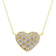[ララクリスティー] ハート パヴェ ダイヤモンド ネックレス 1.0ct  選べる PT900 プラチナ or K18 18金 ゴールド lp37-0015