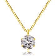 [ララクリスティー] ダイヤモンド ネックレス SIクラス 6本爪 0.3ct ベネチアン 一粒 ゴールド K18YG 鑑別書付 lp56-0027-yg