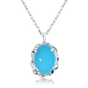 ネックレス レディース ターコイズ(トルコ石) 0.35ct PT900 K18 ゴールド lp56-0022