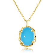 ネックレス レディース ターコイズ(トルコ石) 0.35ct PT900 K18 ゴールド lp56-0022