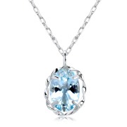 ネックレス レディース アクアマリン 0.2ct PT900 K18 18金 ゴールド lp56-0025
