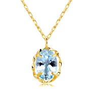 ネックレス レディース アクアマリン 0.2ct PT900 K18 18金 ゴールド lp56-0025