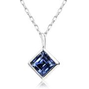ネックレス レディース スクエア サファイア フクリン ひし形 0.2ct PT900 K18 18金 ゴールド プラチナ