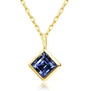 ネックレス レディース スクエア サファイア フクリン ひし形 0.2ct PT900 K18 18金 ゴールド プラチナ
