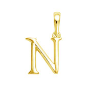 ペンダントトップ 英字 イニシャル レディース メンズ K18 18金 イエローゴールド ネックレス N