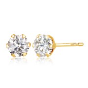 ダイヤモンド ピアス 0.3ct 1粒 ゴールド K18YG