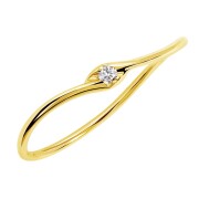 [ ララクリスティー ] リング レディース 指輪 ダイヤモンド 0.02ct ウェーブ タイプ K18 ゴールド lr71-0006-yg-w