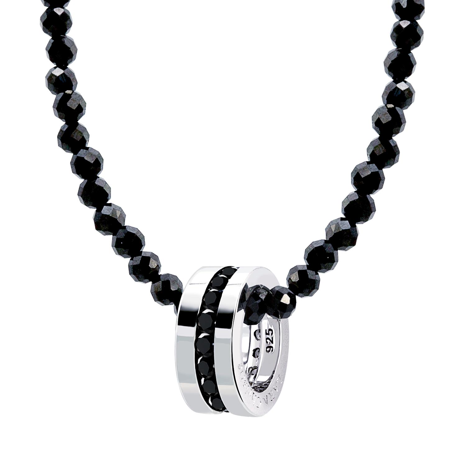 ネックレス メンズ エタニティ BSモデル シルバー925 ブラックスピネル p471-bs-b