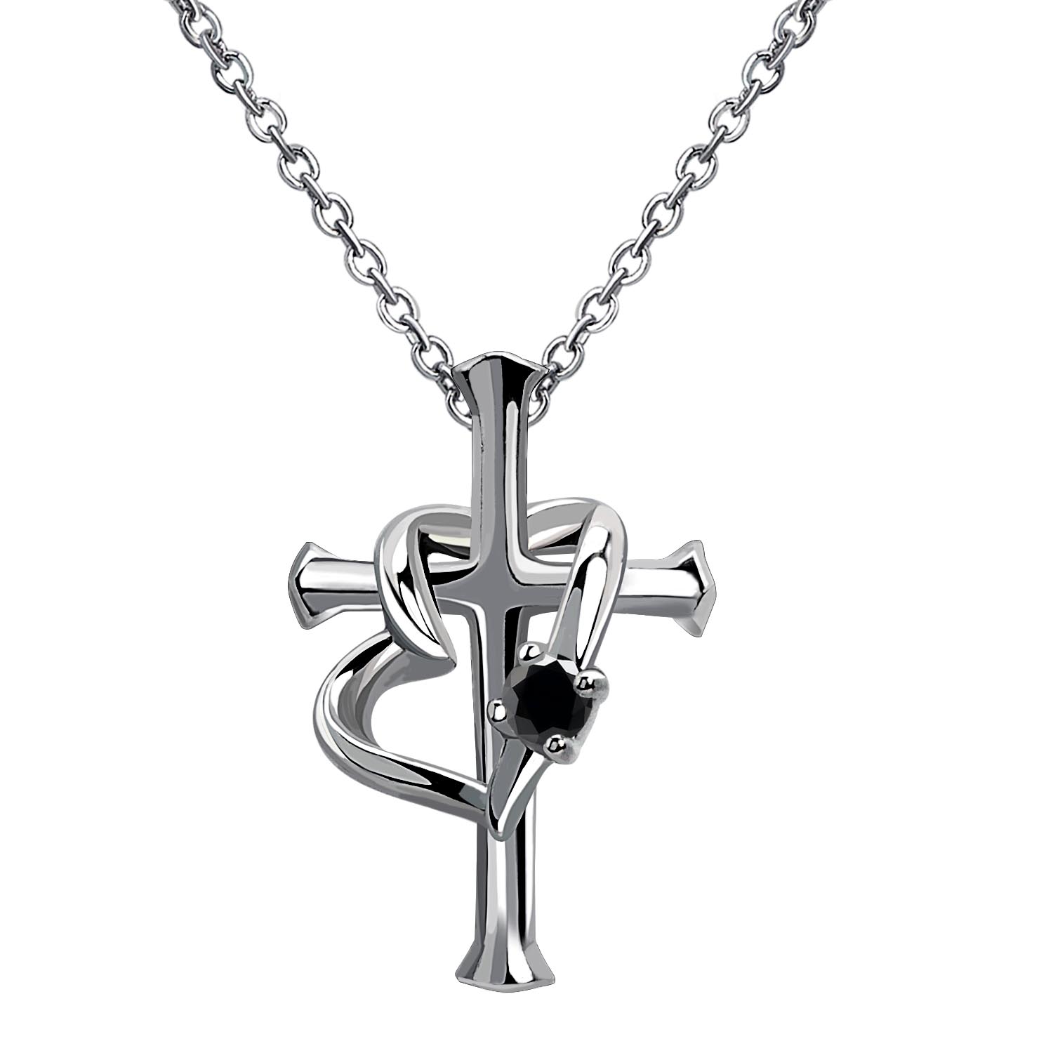 ネックレス メンズ シルバー925 sv925 銀 ラヴァーズ クロス p5805-b