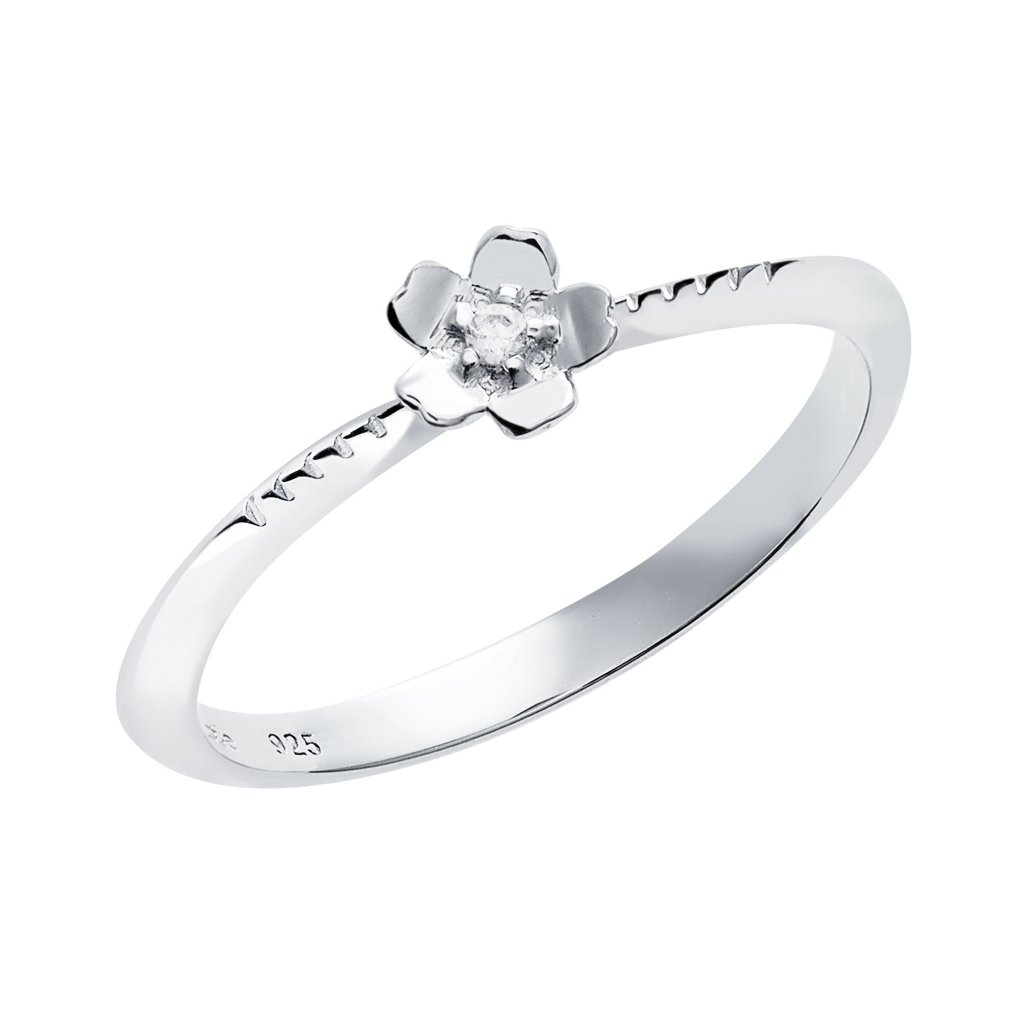 ピンキーリング レディース シルバー925 シルバー フラワー 花 ジルコニア リング 指輪 3号 5号 7号 9号 11号