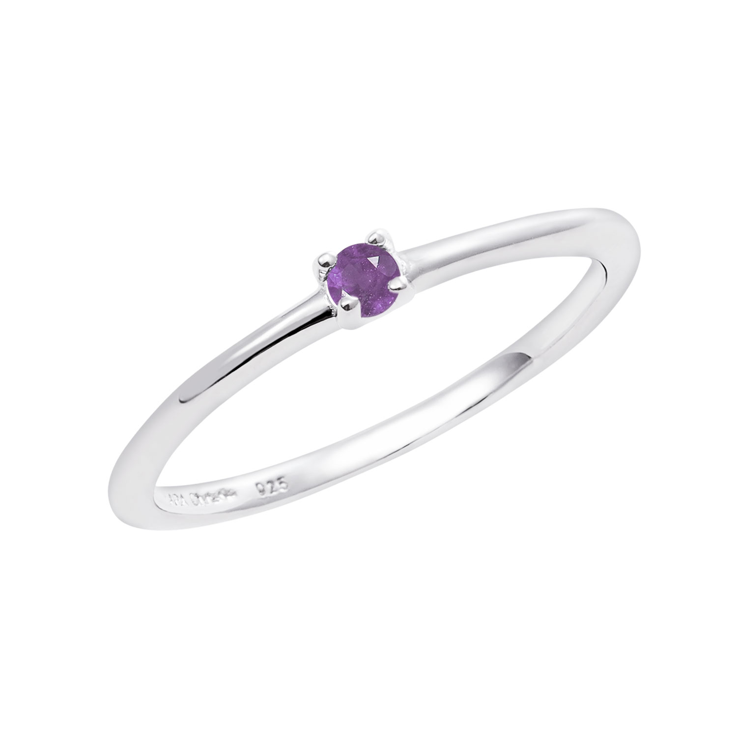 ピンキーリング レディース シルバー925 シルバー 誕生石 2月アメジスト sv925  リング 指輪 3号 5号 7号 9号 11号