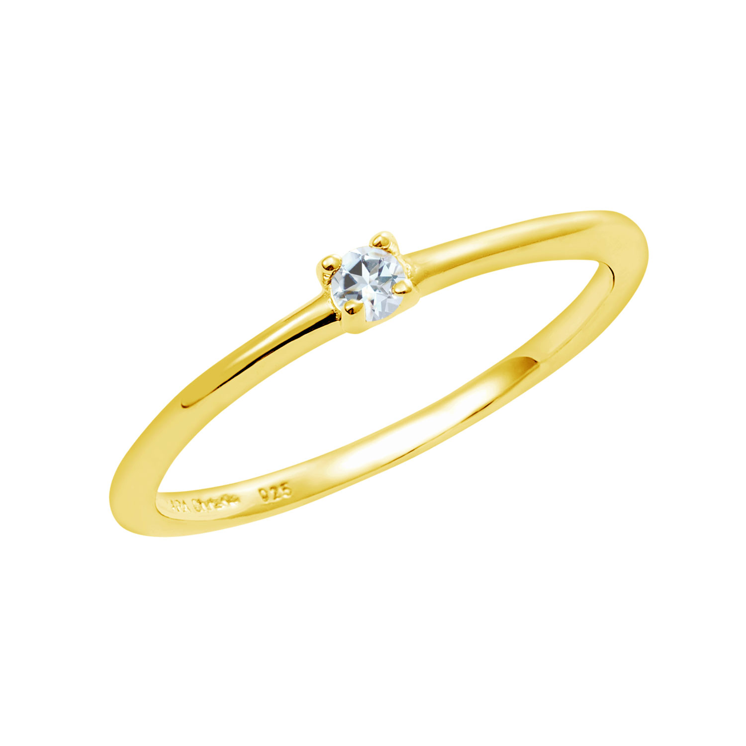 ピンキーリング レディース シルバー925 イエローゴールド 誕生石 3月 アクアマリン リング 指輪 3号 5号 7号 9号 11号