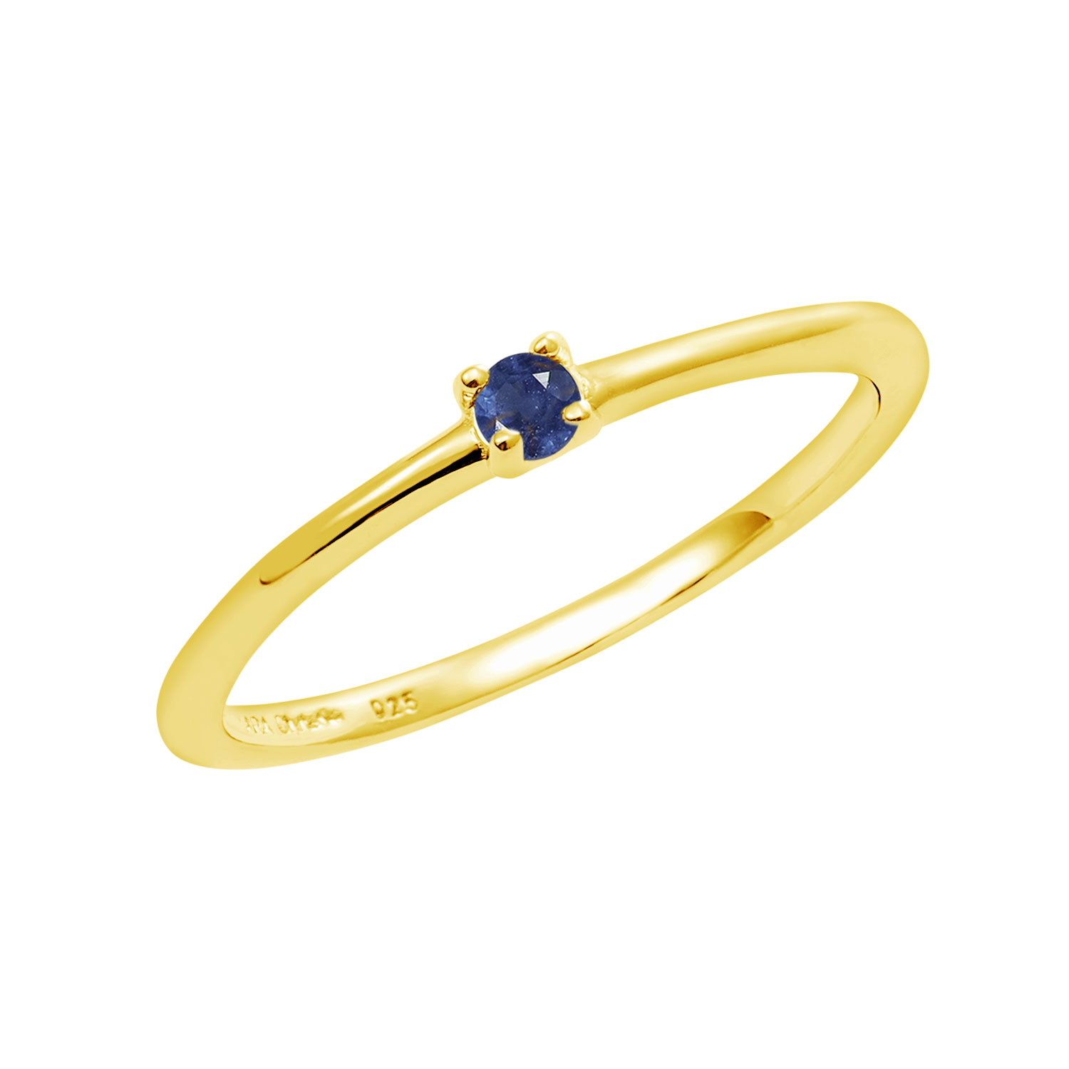 ピンキーリング レディース シルバー925 イエローゴールド 誕生石 9月 サファイア リング 指輪 3号 5号 7号 9号 11号