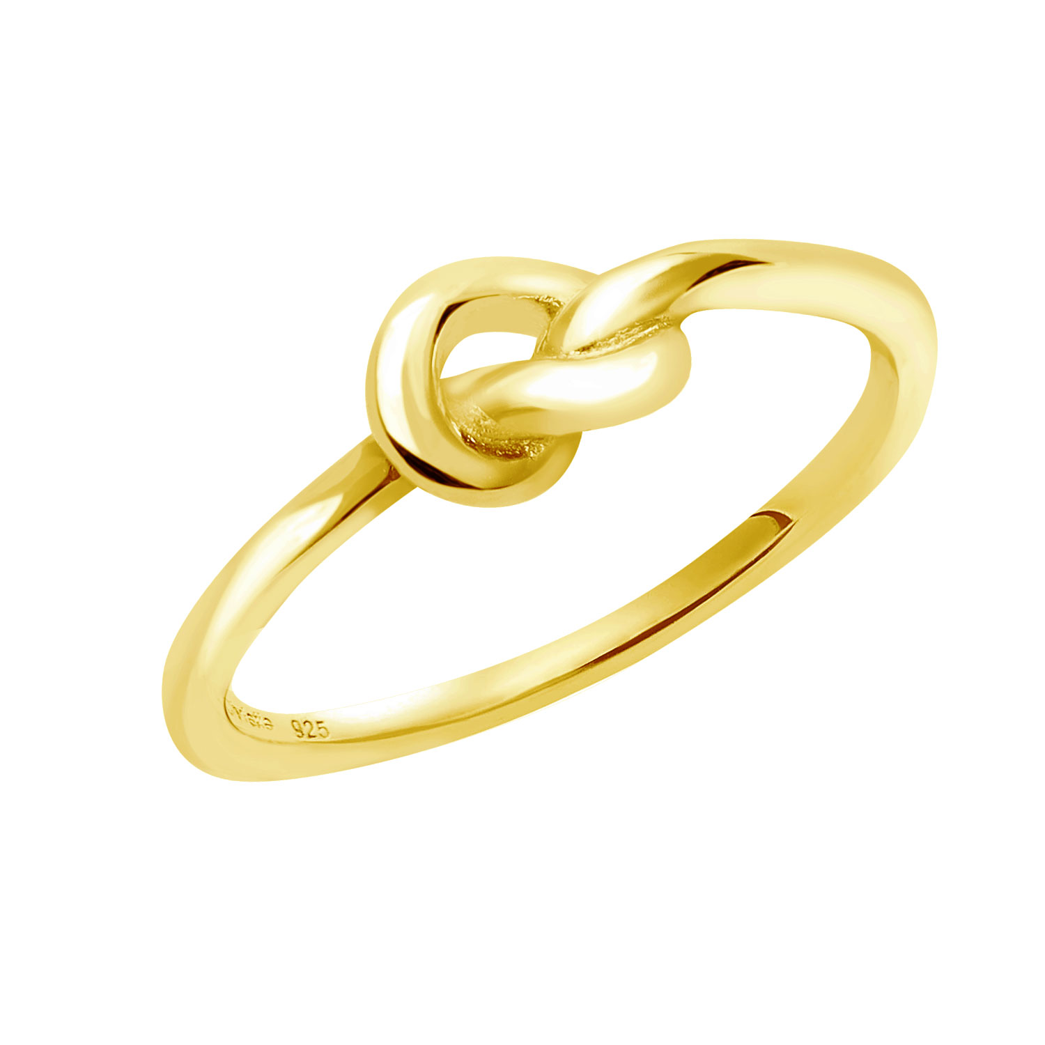 ピンキーリング レディース シルバー925 イエローゴールド 結び目デザイン sv925  リング 指輪 3号 5号 7号 9号 11号