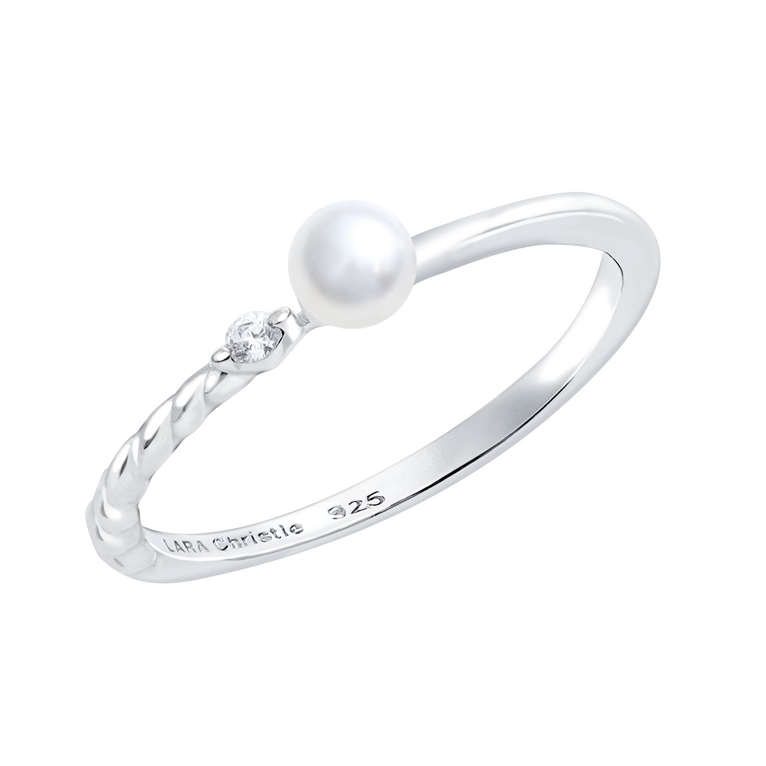 ピンキーリング レディース シルバー925 シルバー クリスタルパール ジルコニア 推し sv925  リング 指輪 3号 5号 7号 9号 11号