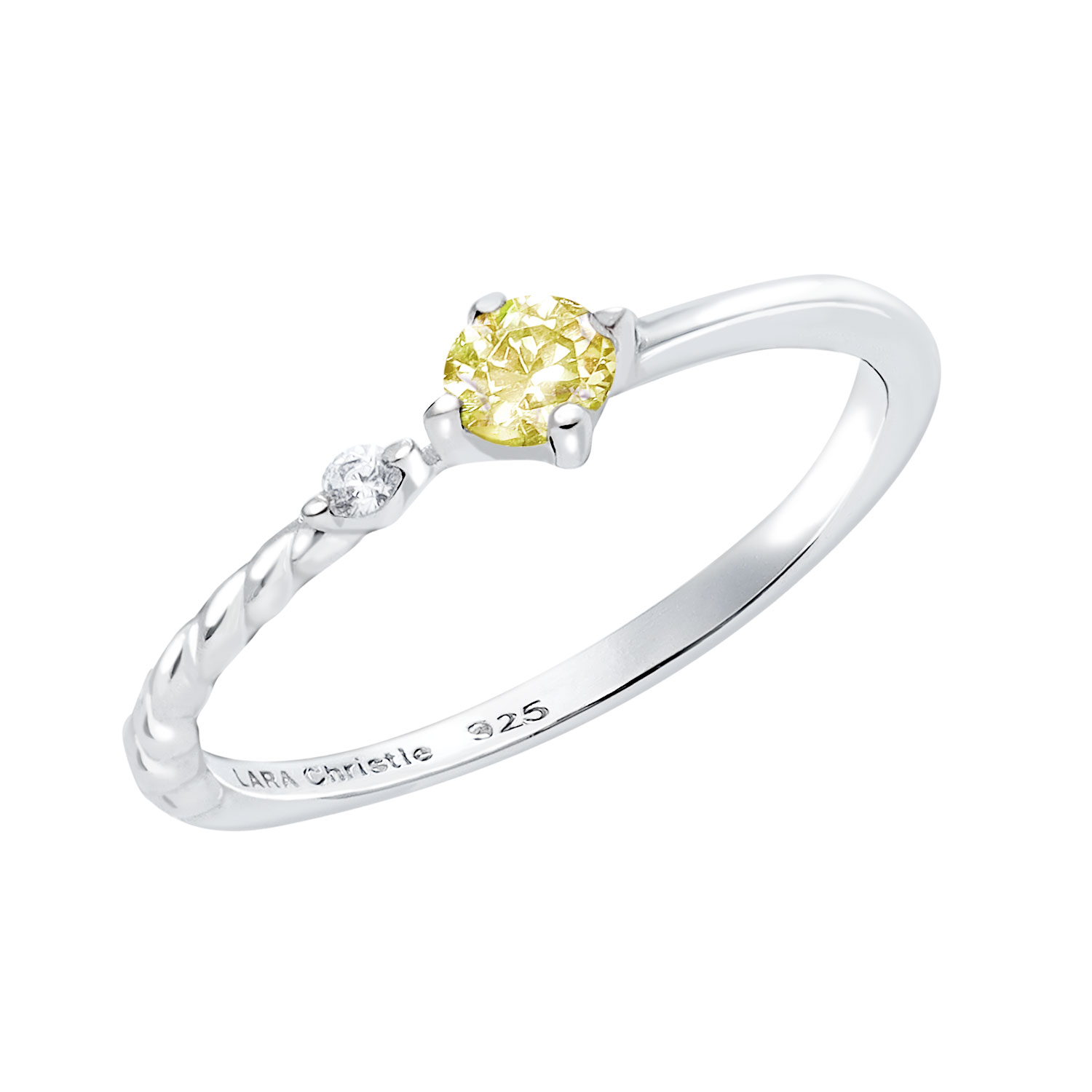 ピンキーリング レディース シルバー925 シルバー カラー ジルコニア 推し 黄色sv925  リング 指輪 3号 5号 7号 9号 11号