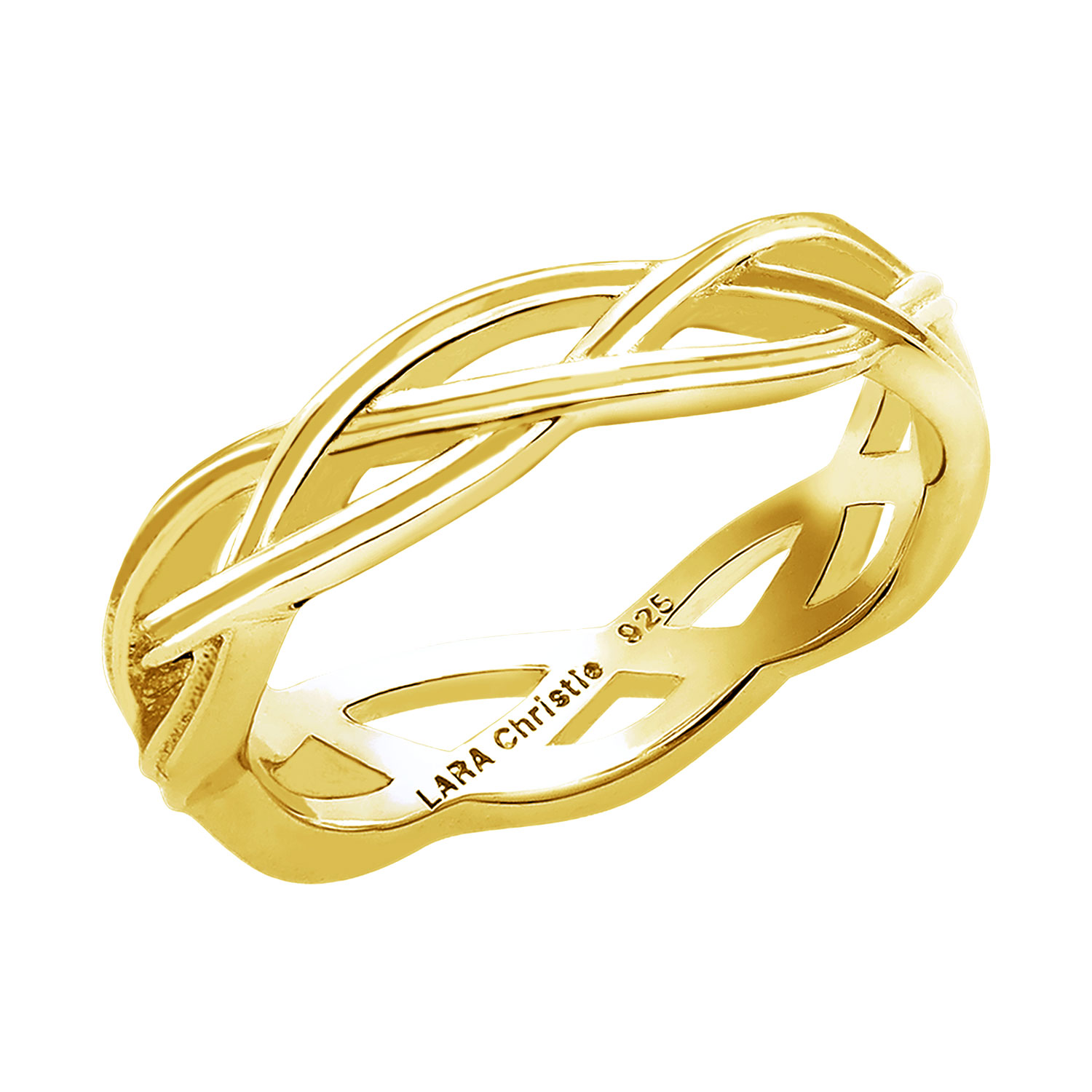 ピンキーリング レディース シルバー925 イエローゴールド ロープデザイン 編み込み sv925  リング 指輪 3号 5号 7号 9号 11号