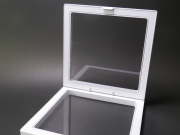 【ケース】（3～10個まで）フロートコレクションケース 140×140×20mm（ホワイト□）ラリマー、天然石、ストーン、ジュエリーなどの発送やディスプレイに最適なエアフィルムケース【フィルムボックス】【ルースケース】
