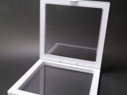 【ケース】（1個）フロートコレクションケース 160×160×20mm（ホワイト□）ラリマー、天然石、ストーン、ジュエリーなどの発送やディスプレイに最適なエアフィルムケース【フィルムボックス】【ルースケース】
