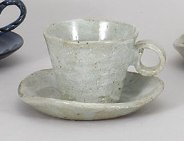 白たたきコーヒー碗皿